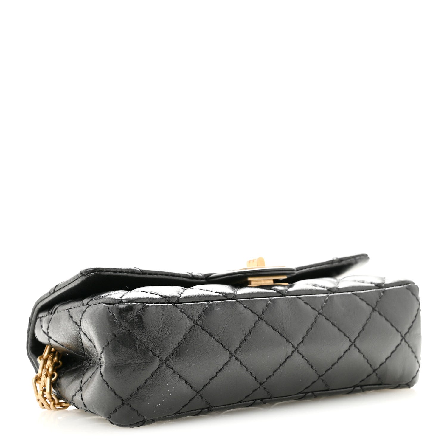 Chanel Aged Calfskin Quilted 2.55 Reissue Chain Waist Bag Black 4 of 13