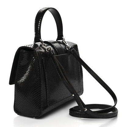 Jimmy Choo Lizard Calfskin Embossed Cheri Top Handle Bag Black 3 of 9