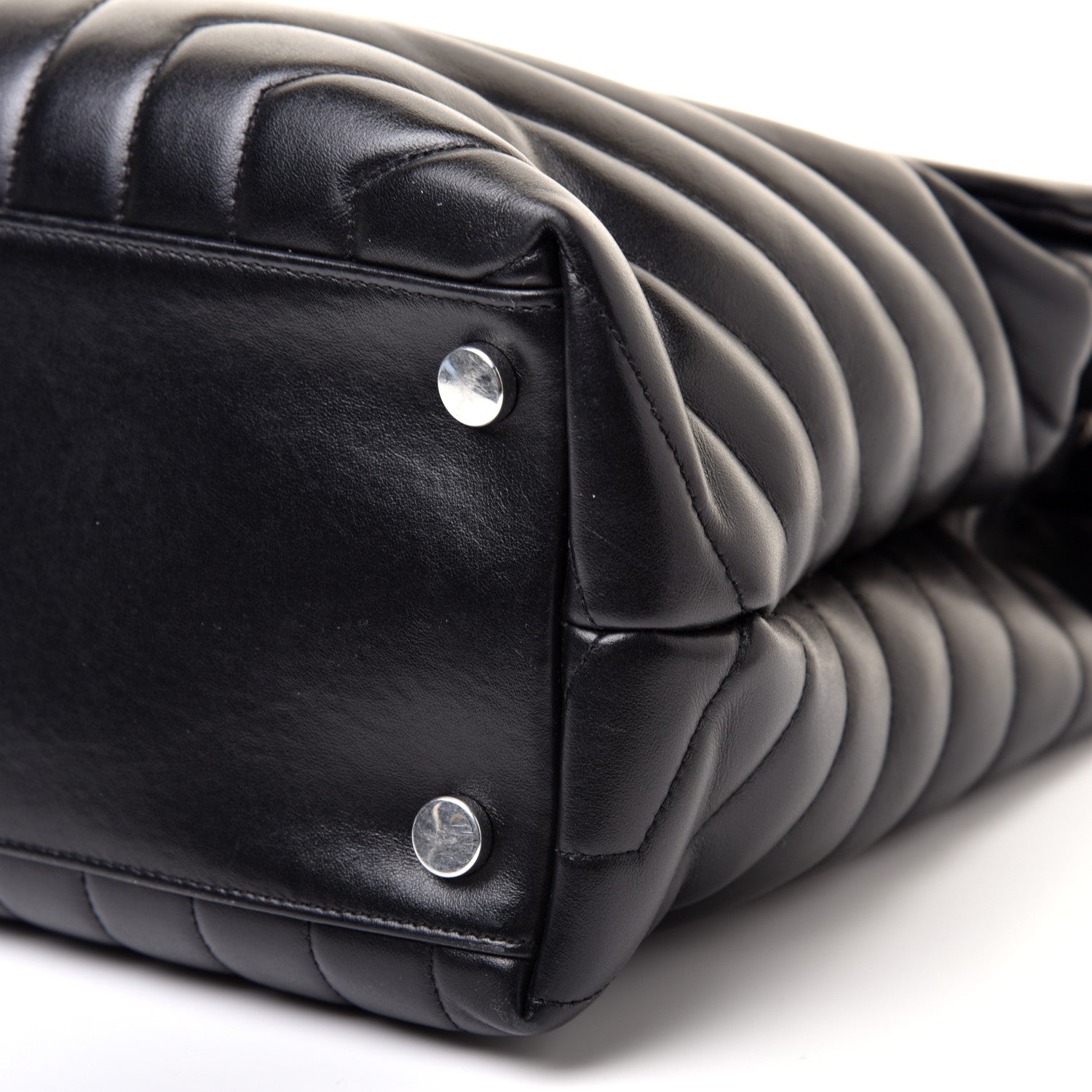 Saint Laurent Calfskin Y Quilted Monogram Large Loulou Chain Satchel Black 7 of 11