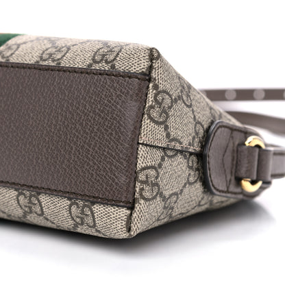 Gucci GG Supreme Monogram Textured Dollar Calfskin Web Small Ophidia Dome Shoulder Bag Beige Ebony New Acero 10 of 10