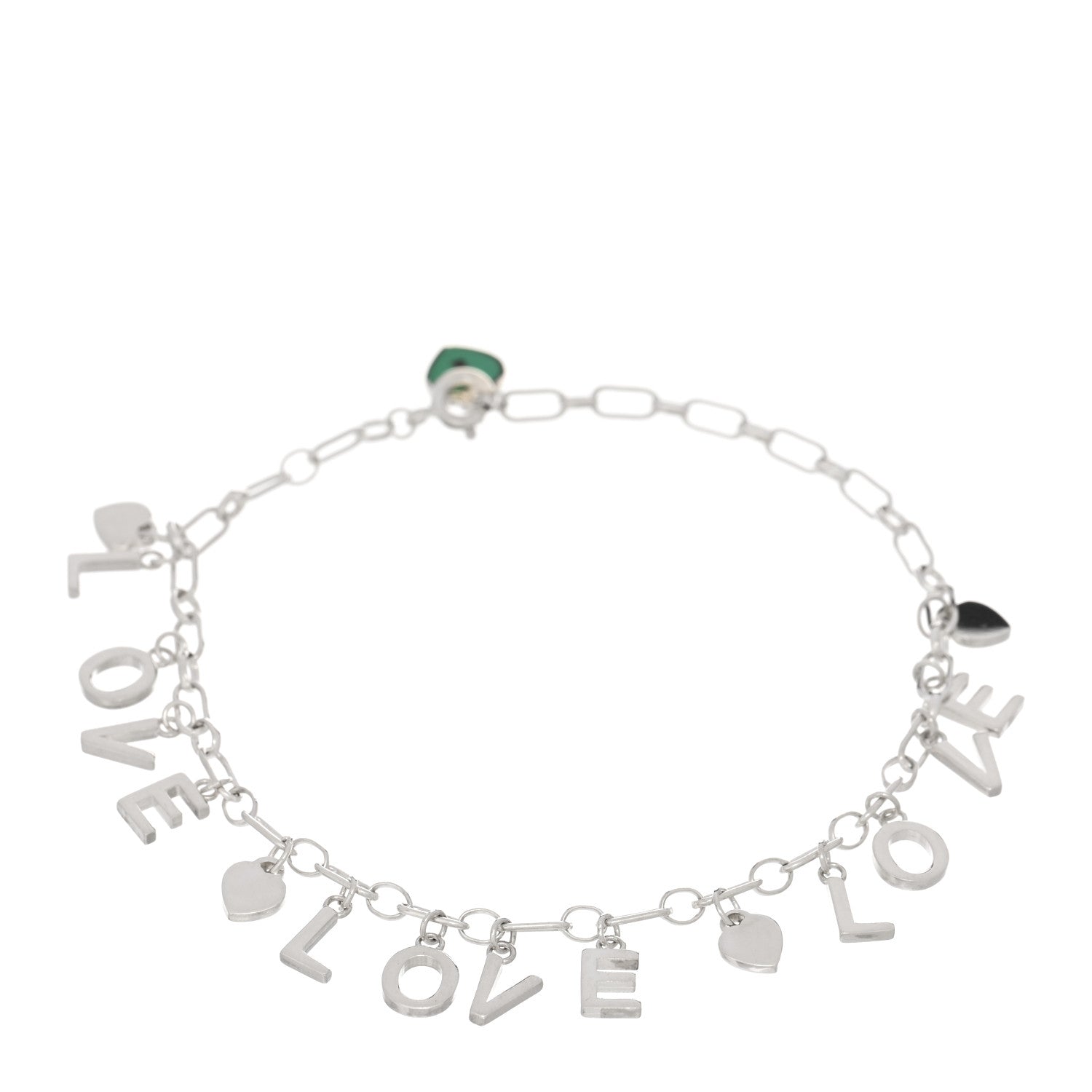 Tiffany Sterling Silver Enamel Love Charm Bracelet Blue 1 of 3