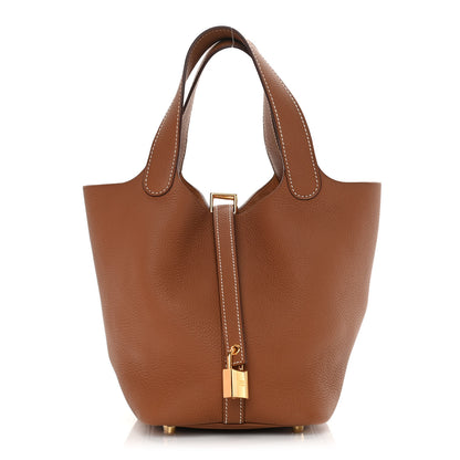 Hermes Taurillon Clemence Picotin Lock 18 PM Gold 1 of 11