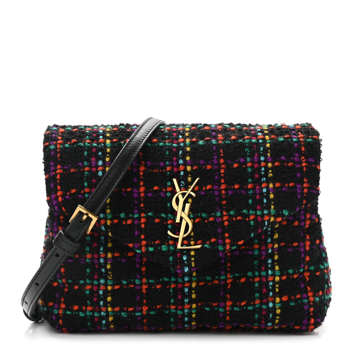 Saint Laurent Tweed Toy Loulou Shoulder Bag Black 1 of 11
