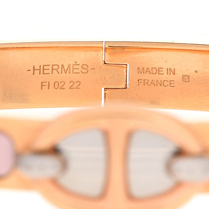 Hermes Enamel Mini Clic Chaine d'Ancre Bracelet PM Rose Candeur 4 of 6