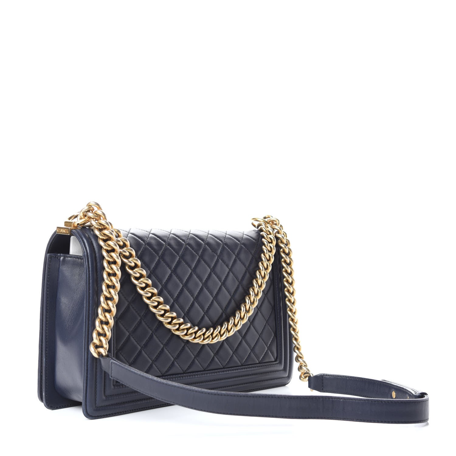 Chanel Lambskin Quilted New Medium Boy Flap Navy 3 of 9