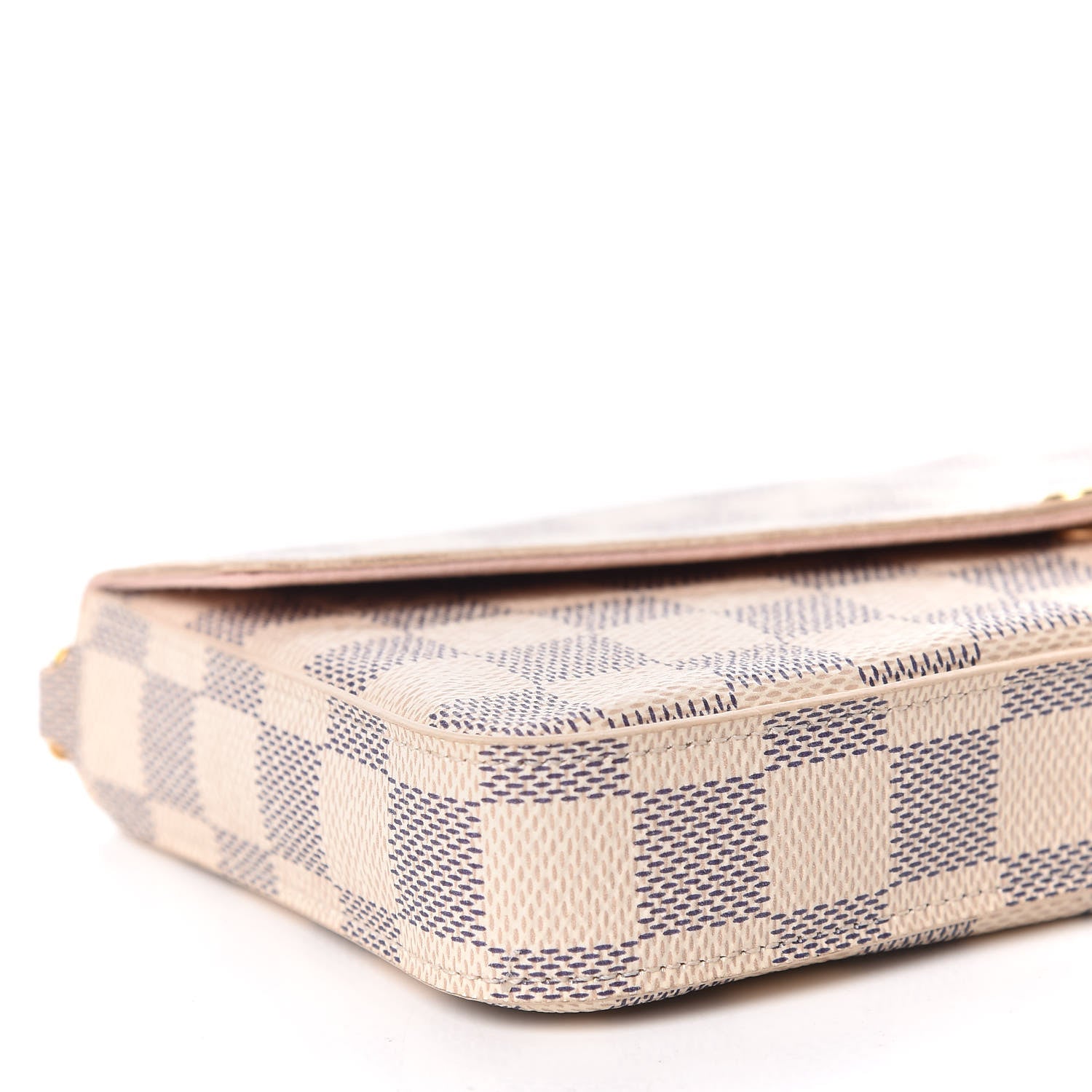 Louis Vuitton Damier Azur Pochette Felicie Chain Wallet Rose Ballerine 5 of 10