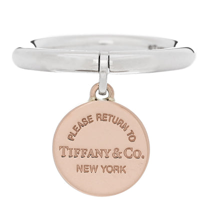 Tiffany Sterling Silver Rubedo Return to Tiffany Round Charm Ring 50 5.5 1 of 6