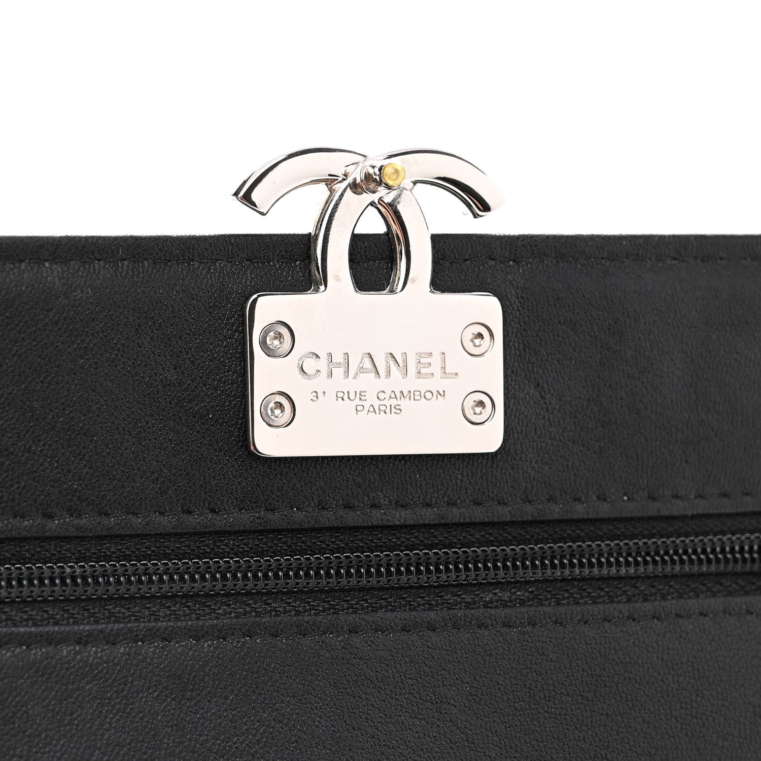 Chanel Lambskin Quilted CC Box Wallet On Chain WOC Black 6 of 13