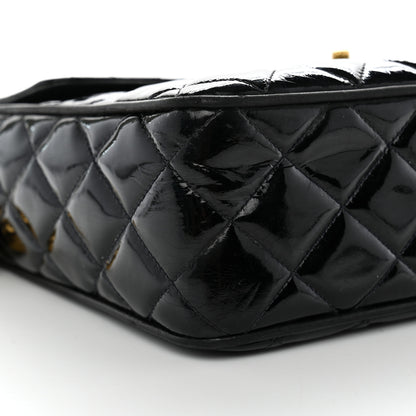 Chanel Patent Quilted CC Camera Case Black 10 of 14