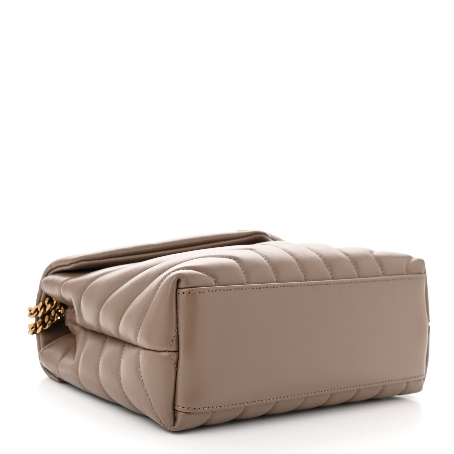 Saint Laurent Calfskin Y Quilted Monogram Small Loulou Chain Satchel Dark Beige 4 of 11