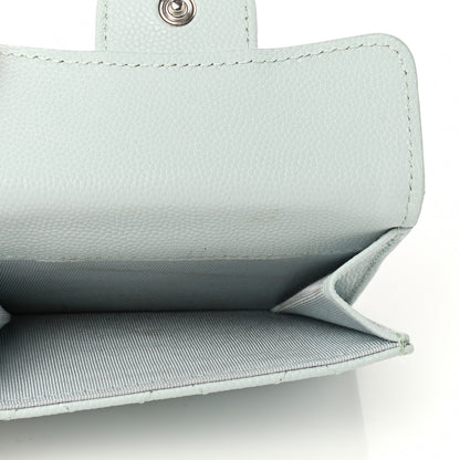 Chanel Caviar Quilted Double Flap Wallet Light Blue 6 of 12