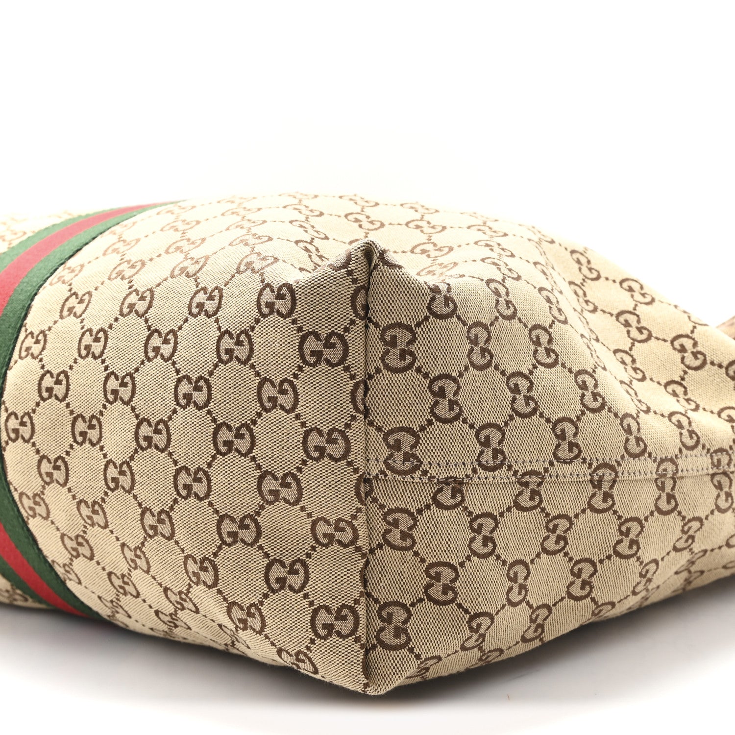 Gucci GG Monogram Web Large Giglio Tote Beige Brown 10 of 12