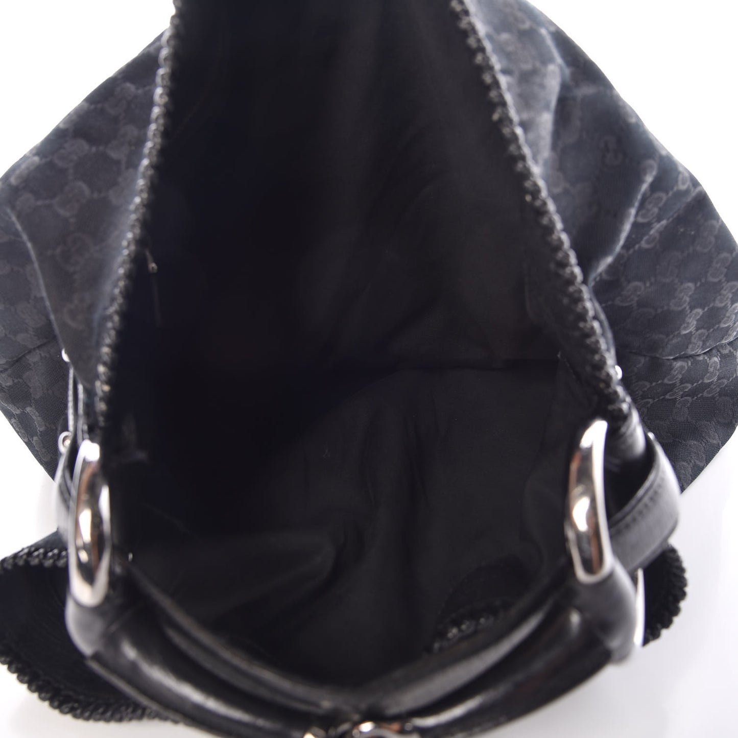 Monogram Large Horsebit Chain Hobo Black