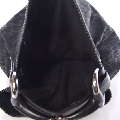 Gucci Monogram Large Horsebit Chain Hobo Black 5 of 13