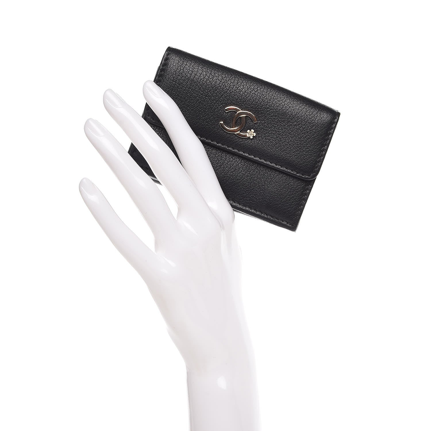 Chanel Goatskin CC Flap Wallet Black 2 of 9
