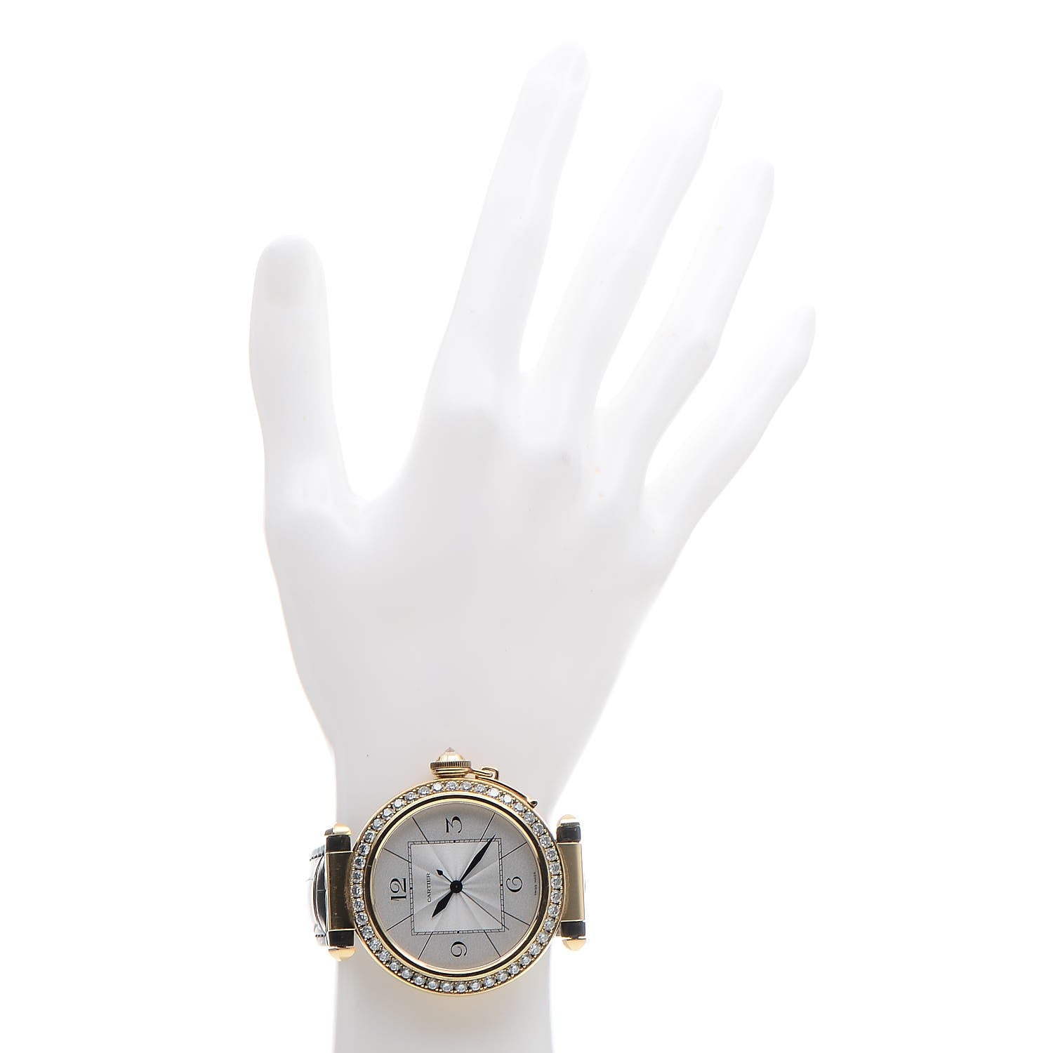 Cartier 18K Yellow Gold Diamond Alligator 42mm Pasha de Automatic Watch 2 of 9