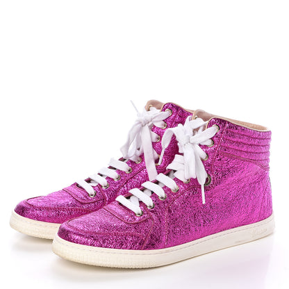 Gucci Galassia Womens High Top Sneakers 38.5 Fuxia 3 of 10
