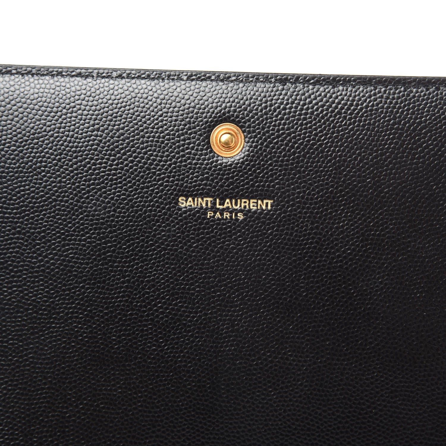 Saint Laurent Grain De Poudre Monogram Chain Wallet Black 6 of 12