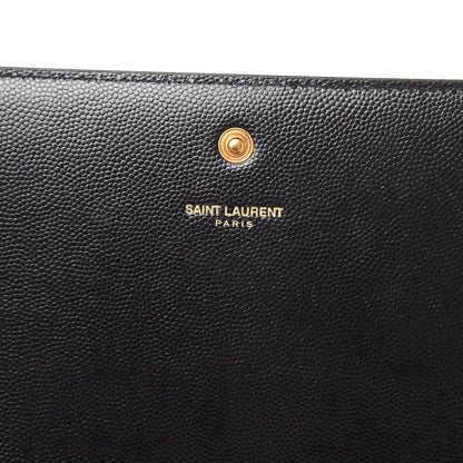 Saint Laurent Grain De Poudre Monogram Chain Wallet Black 6 of 12