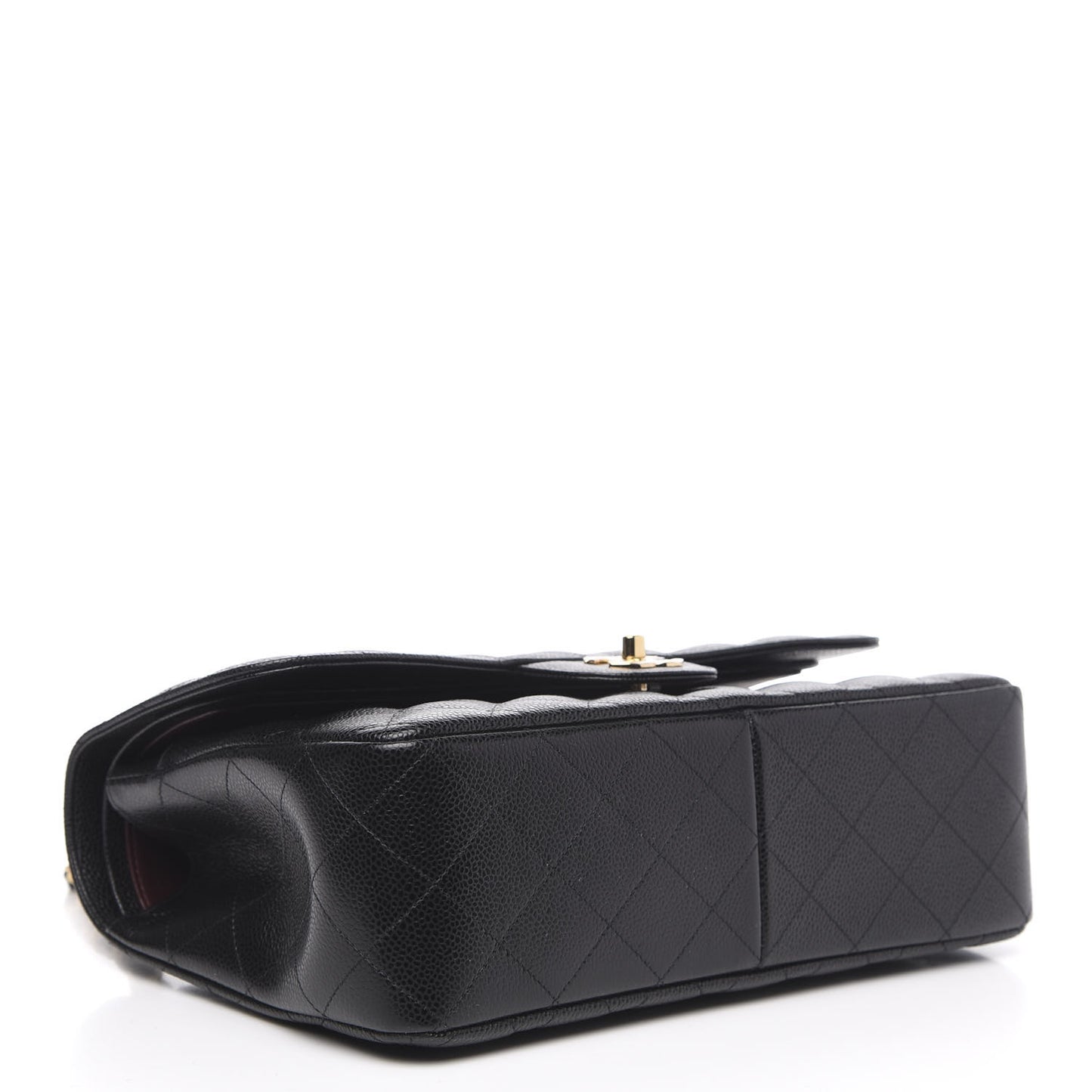 Caviar Quilted Jumbo Double Flap Black