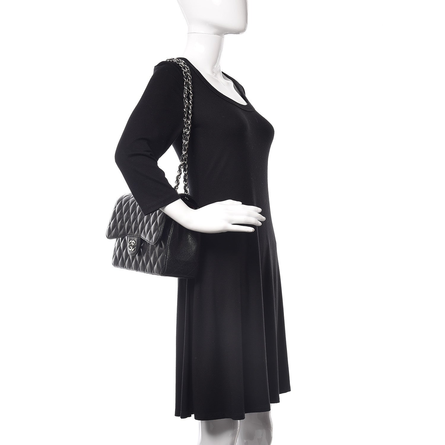 Chanel Caviar Quilted Jumbo Double Flap Black 2 of 10