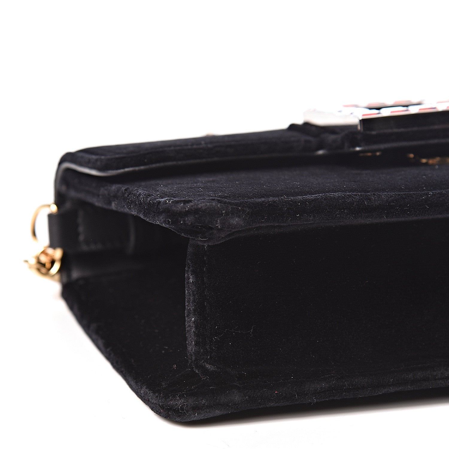 Gucci Velvet Crystal Square G Shoulder Bag Black 8 of 10