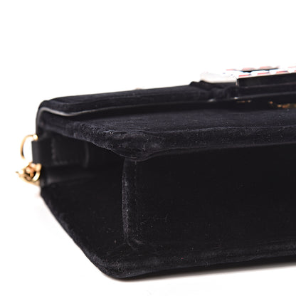 Gucci Velvet Crystal Square G Shoulder Bag Black 8 of 10