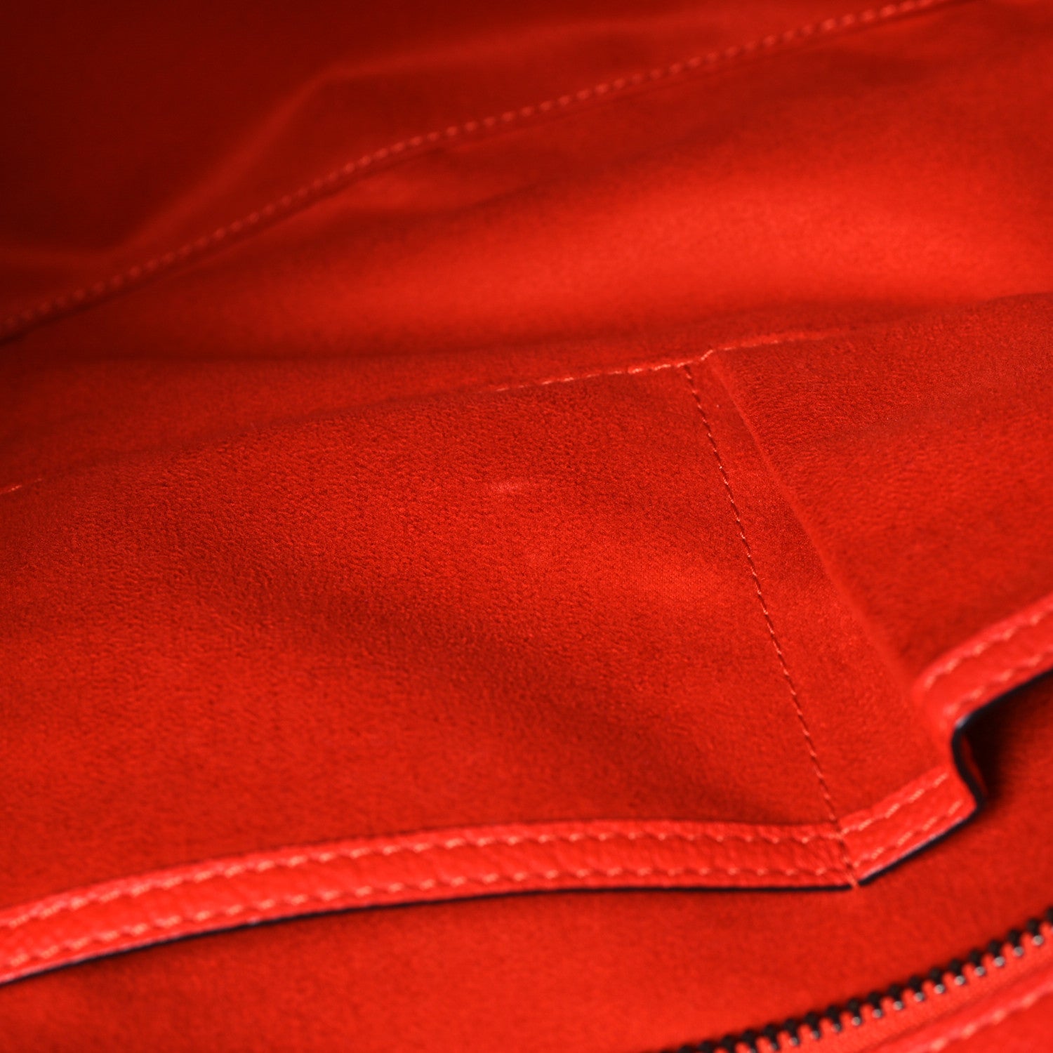 Celine Drummed Calfskin Mini Luggage Coquelicot 10 of 14