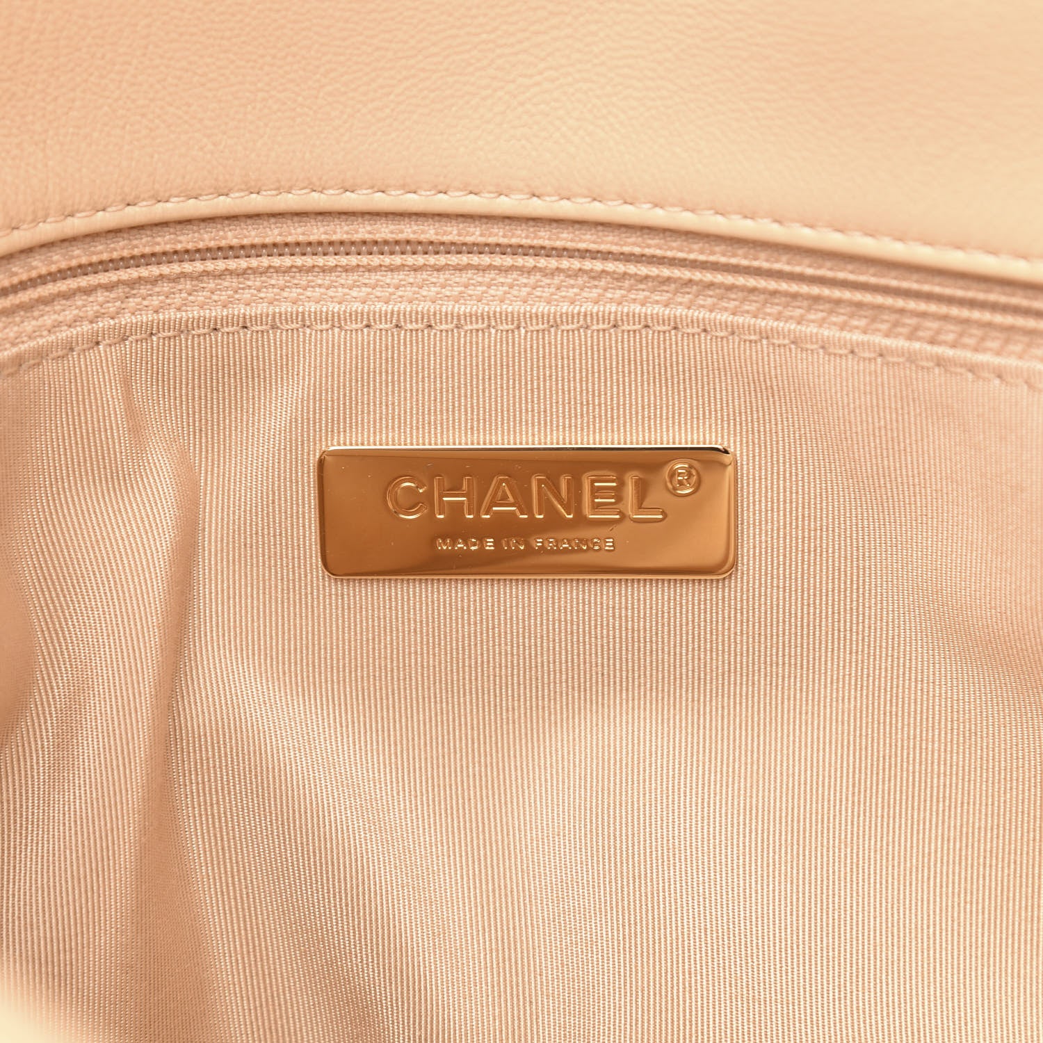 Chanel Shiny Goatskin Quilted Large Chanel 19 Flap Beige 6 of 11