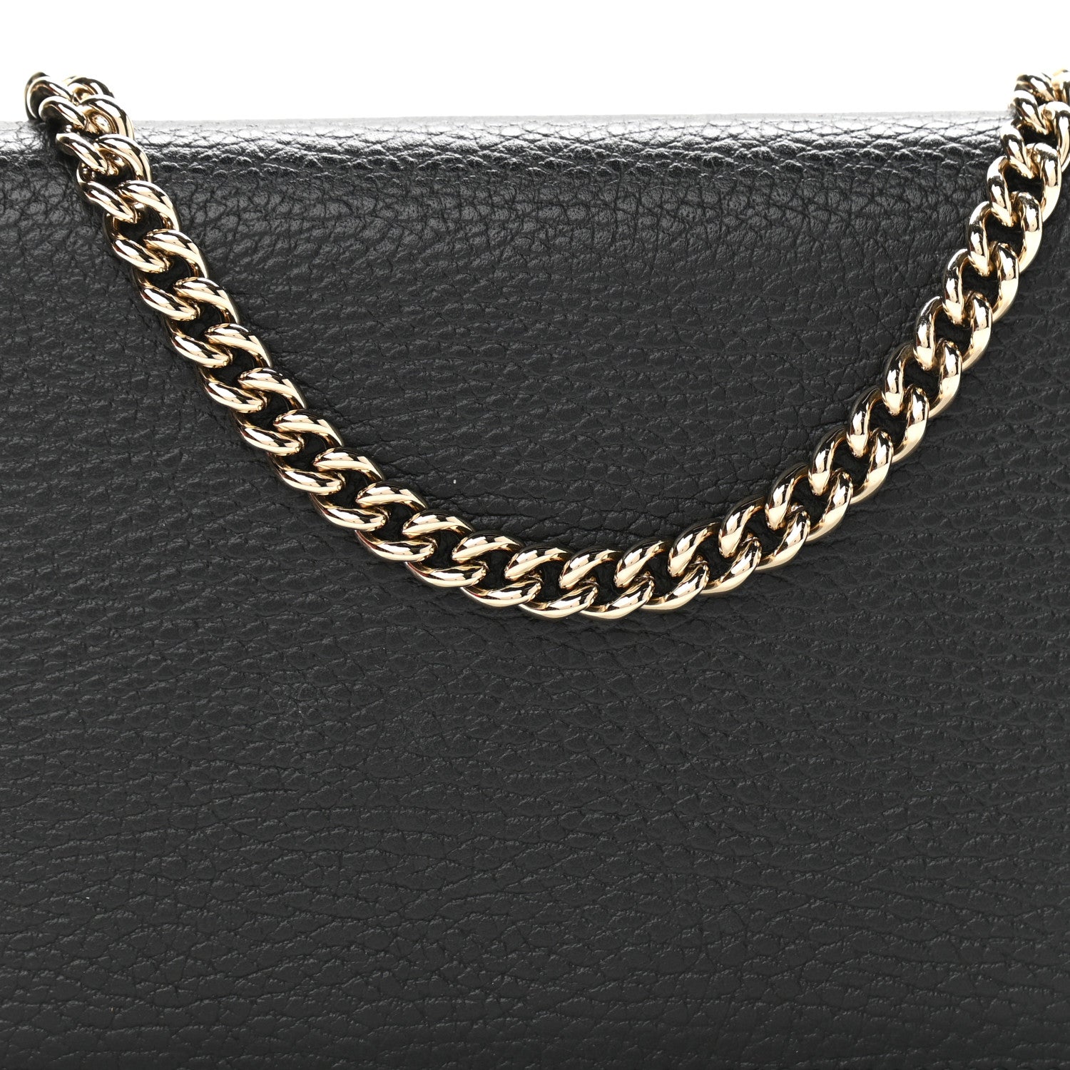 Gucci Dollar Calfskin Medium Betty Chain Wallet Black 7 of 9
