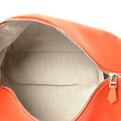 Hermes Canvas Small Bride-A-Brac Pouch Orange Burgundy 6 of 9