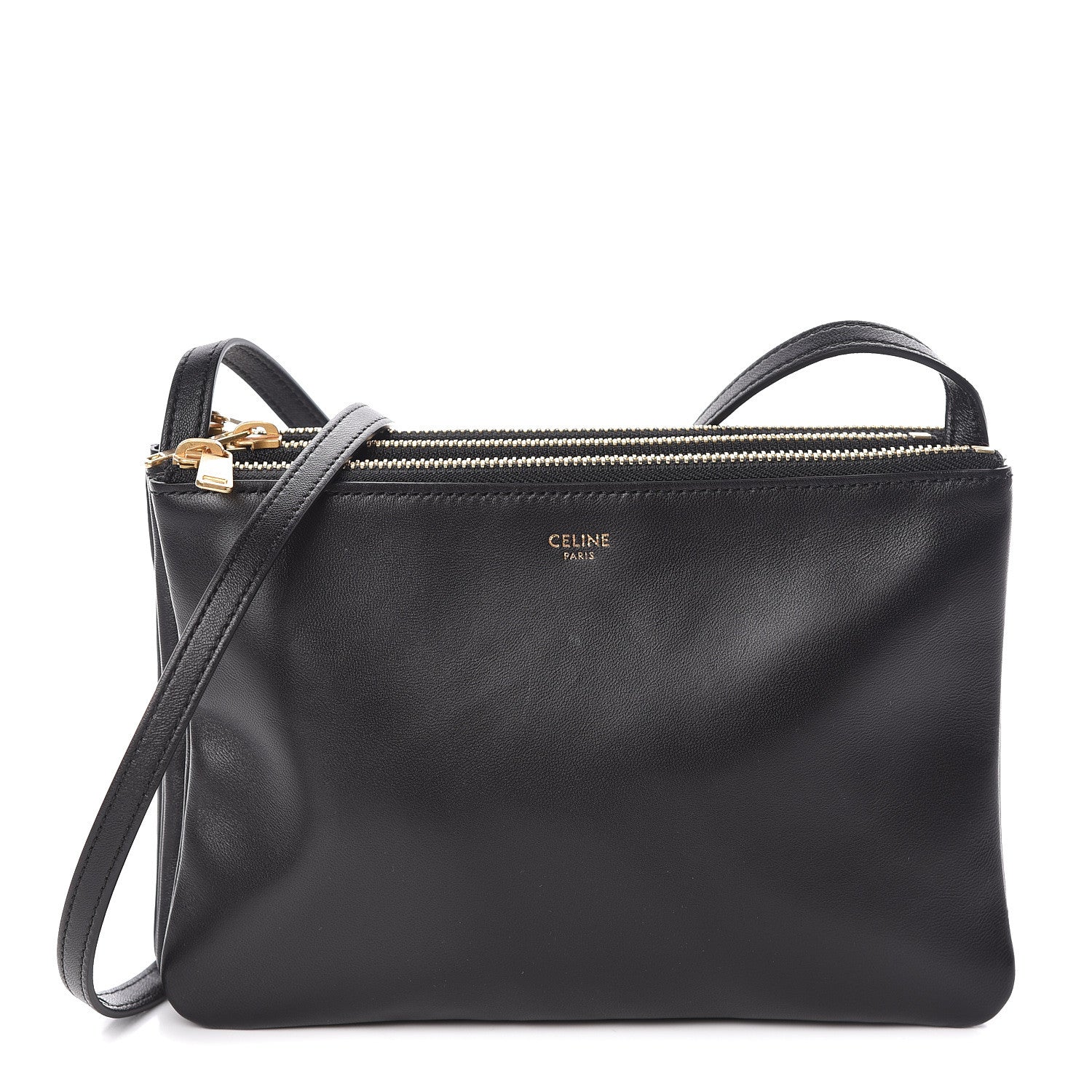 Celine Lambskin Small Trio Crossbody Bag Black 1 of 10