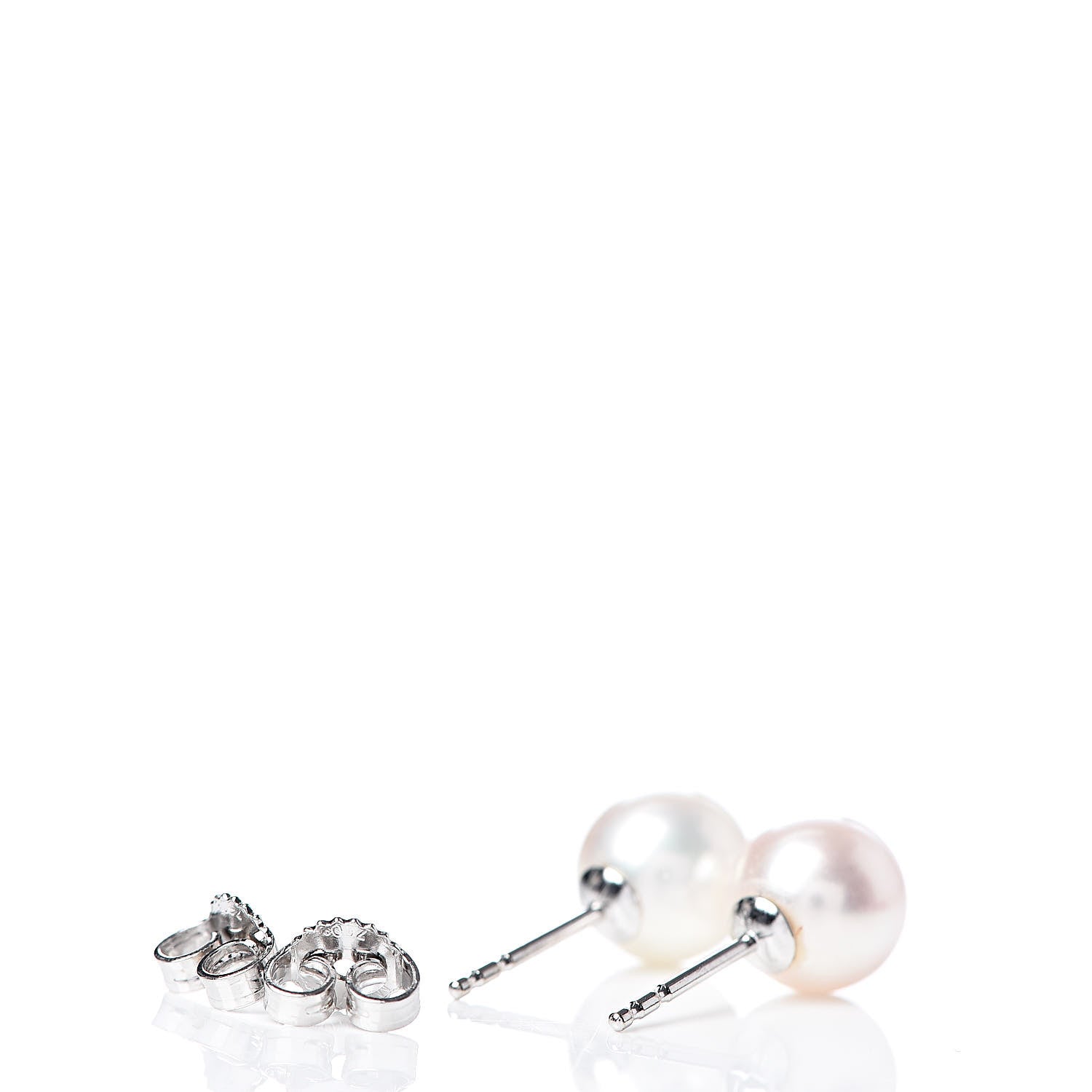Mikimoto 18K White Gold Akoya Pearl 7.5-8mm Stud Earrings 3 of 5