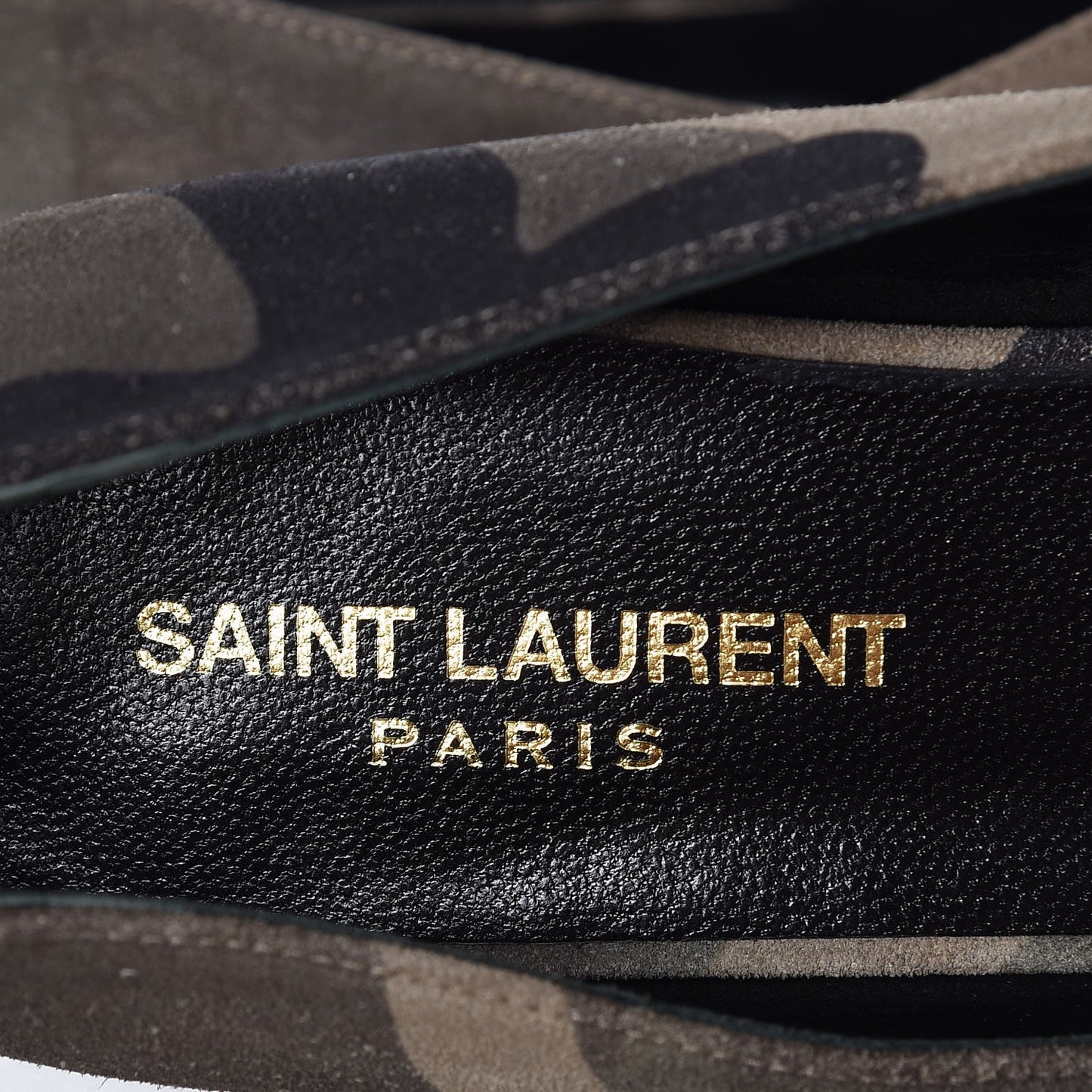 Suede Camouflage Print Paris 10 Decolete Ballerina Flats 36 Green