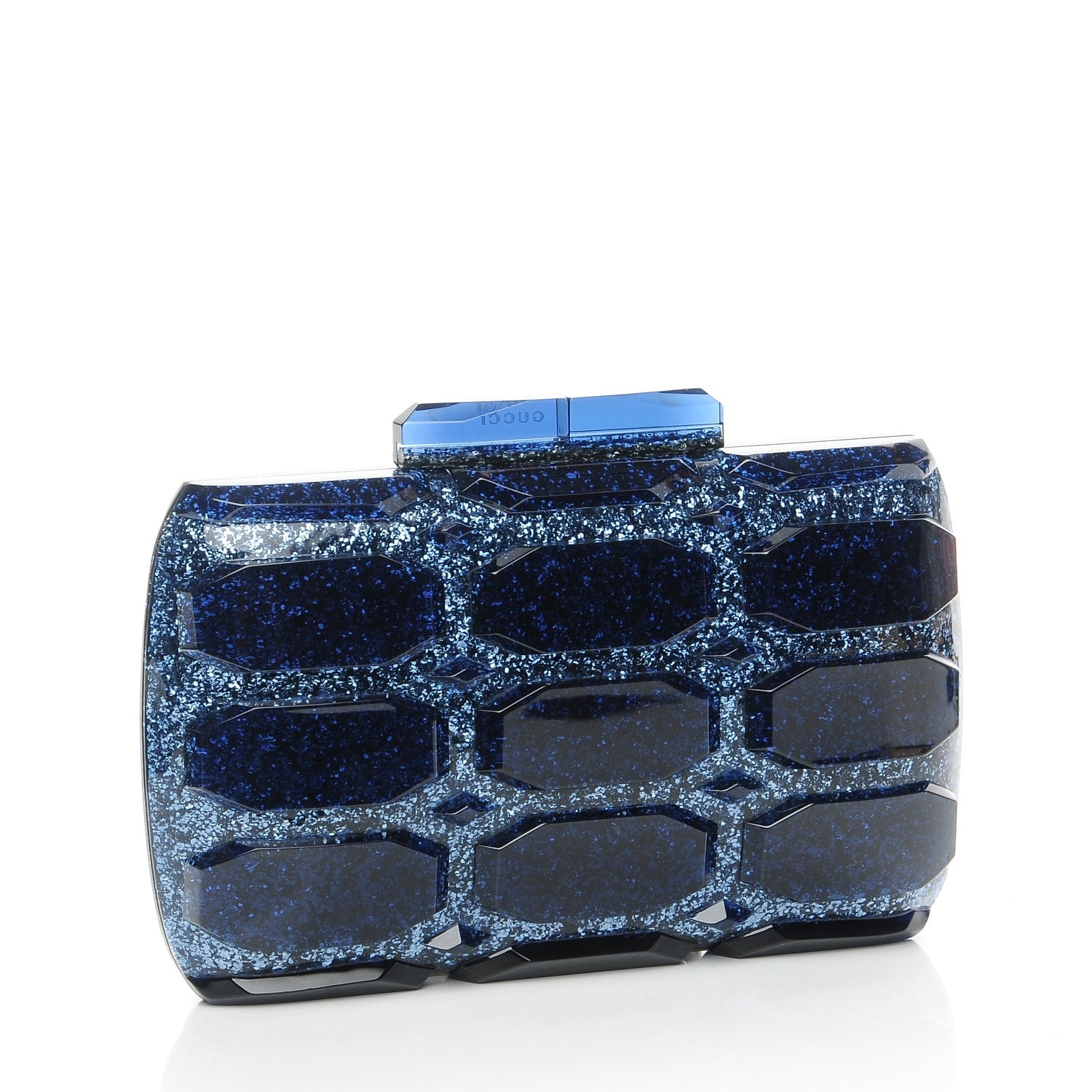 Gucci Plexiglass Glitter Aristrographic Box Clutch Classic Marine 3 of 8
