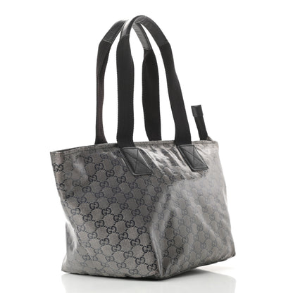 Gucci Crystal Monogram Medium Web Handle Bucket Tote Black 3 of 12