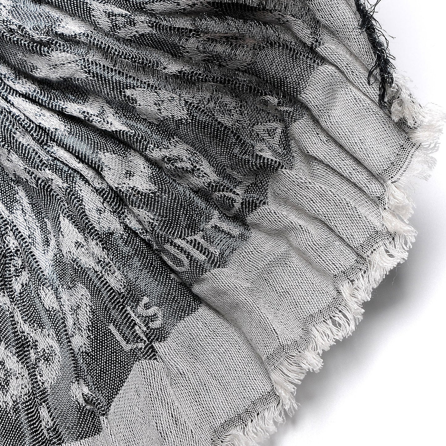 Silk Wool Monogram Ikat Scarf