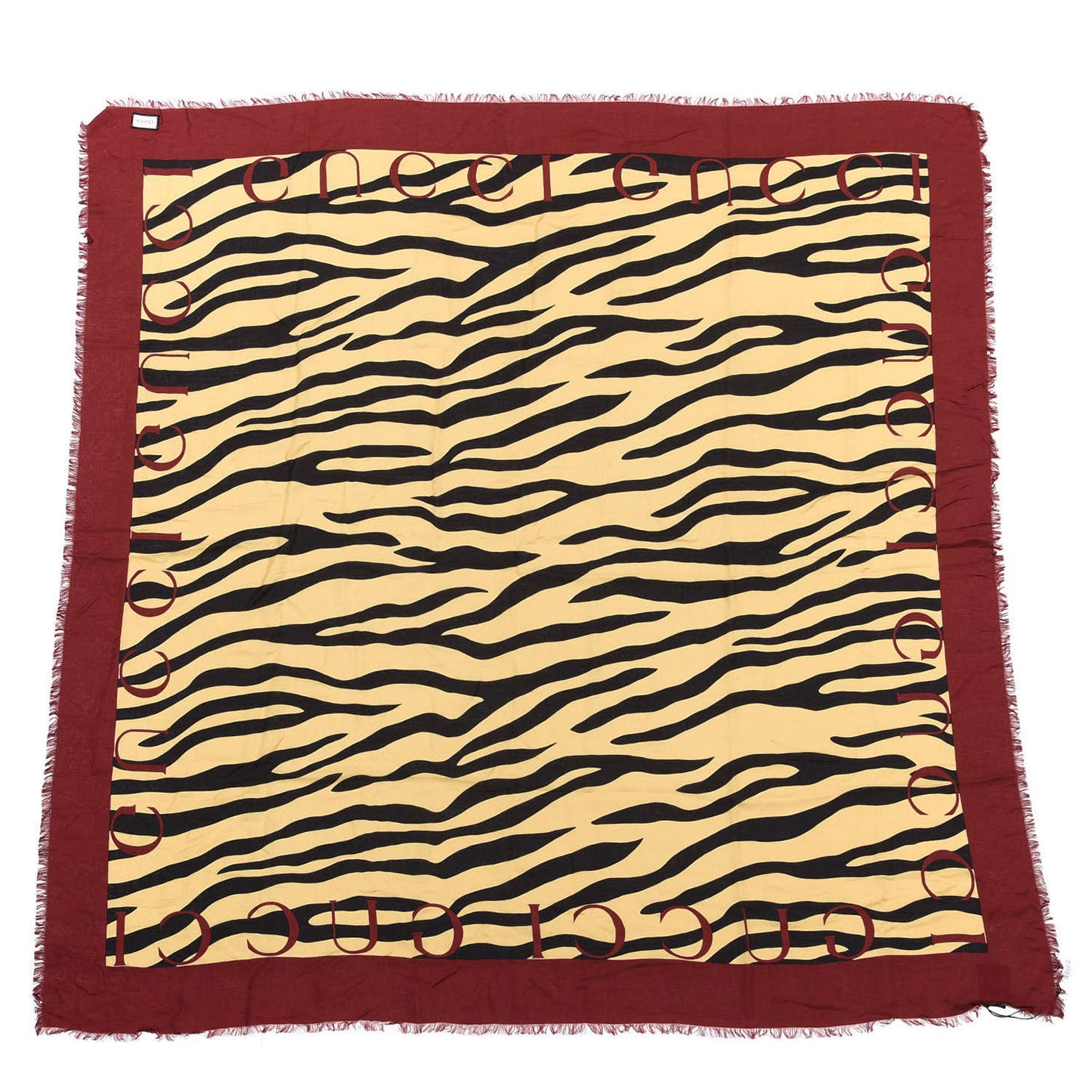 Modal Silk Tiger Print Scarf Yellow