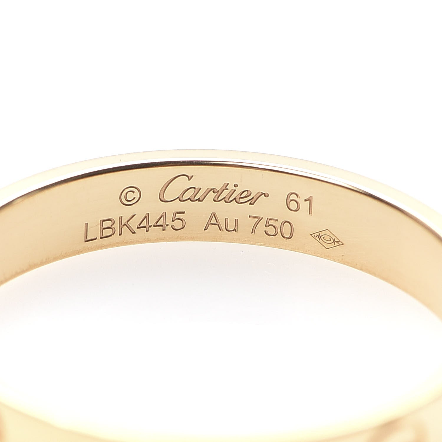 Cartier 18K Yellow Gold 3.5mm LOVE Wedding Band Ring 61 9.5 4 of 6