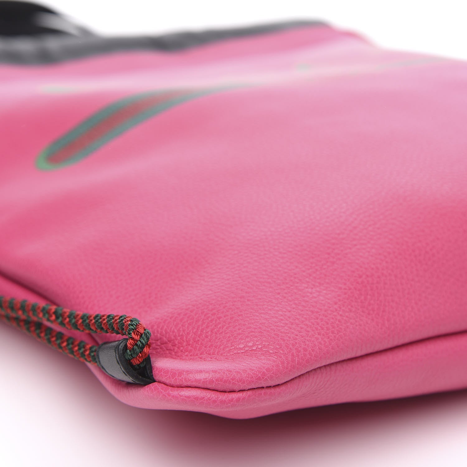 Gucci Grained Calfskin Logo Drawstring Backpack Box Pink Green Black 7 of 9