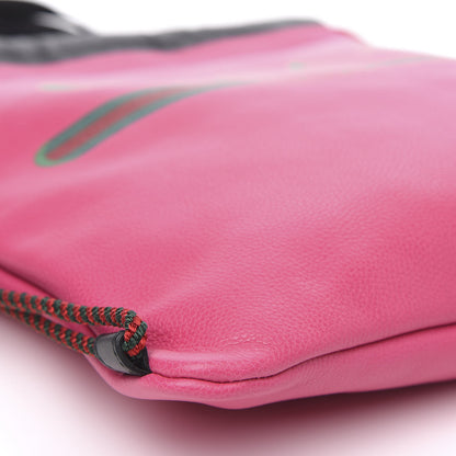 Gucci Grained Calfskin Logo Drawstring Backpack Box Pink Green Black 7 of 9
