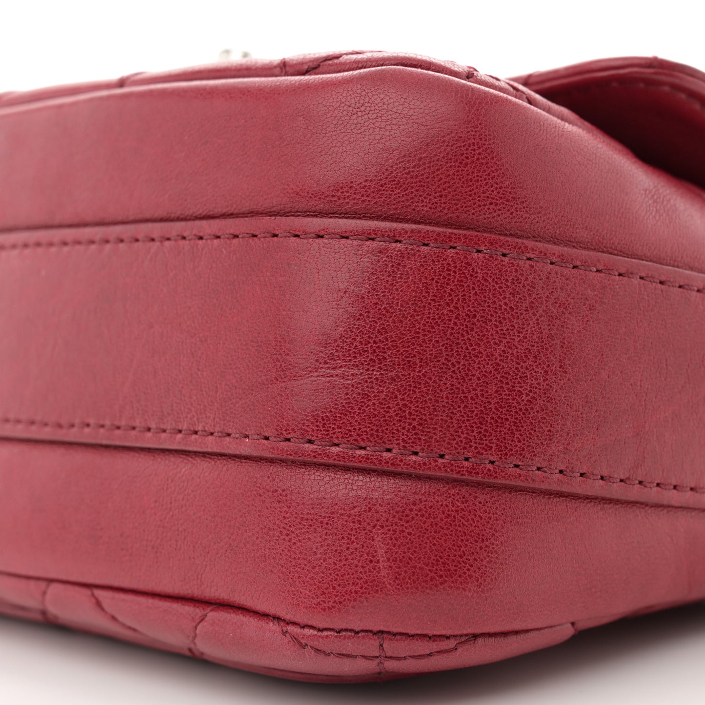 Lambskin Quilted Messenger Bag Red