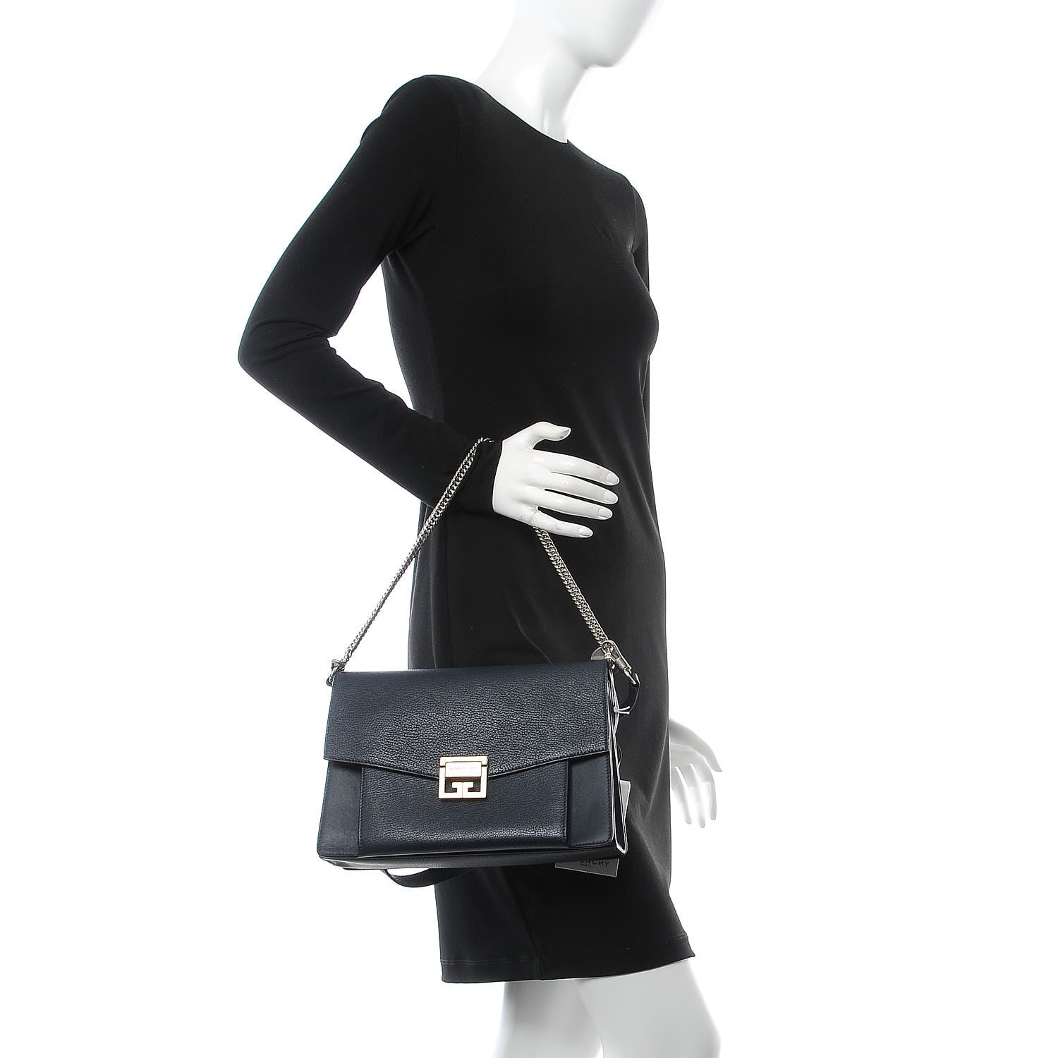 Givenchy Sugar Goatskin Medium GV3 Shoulder Bag Dark Blue 2 of 8