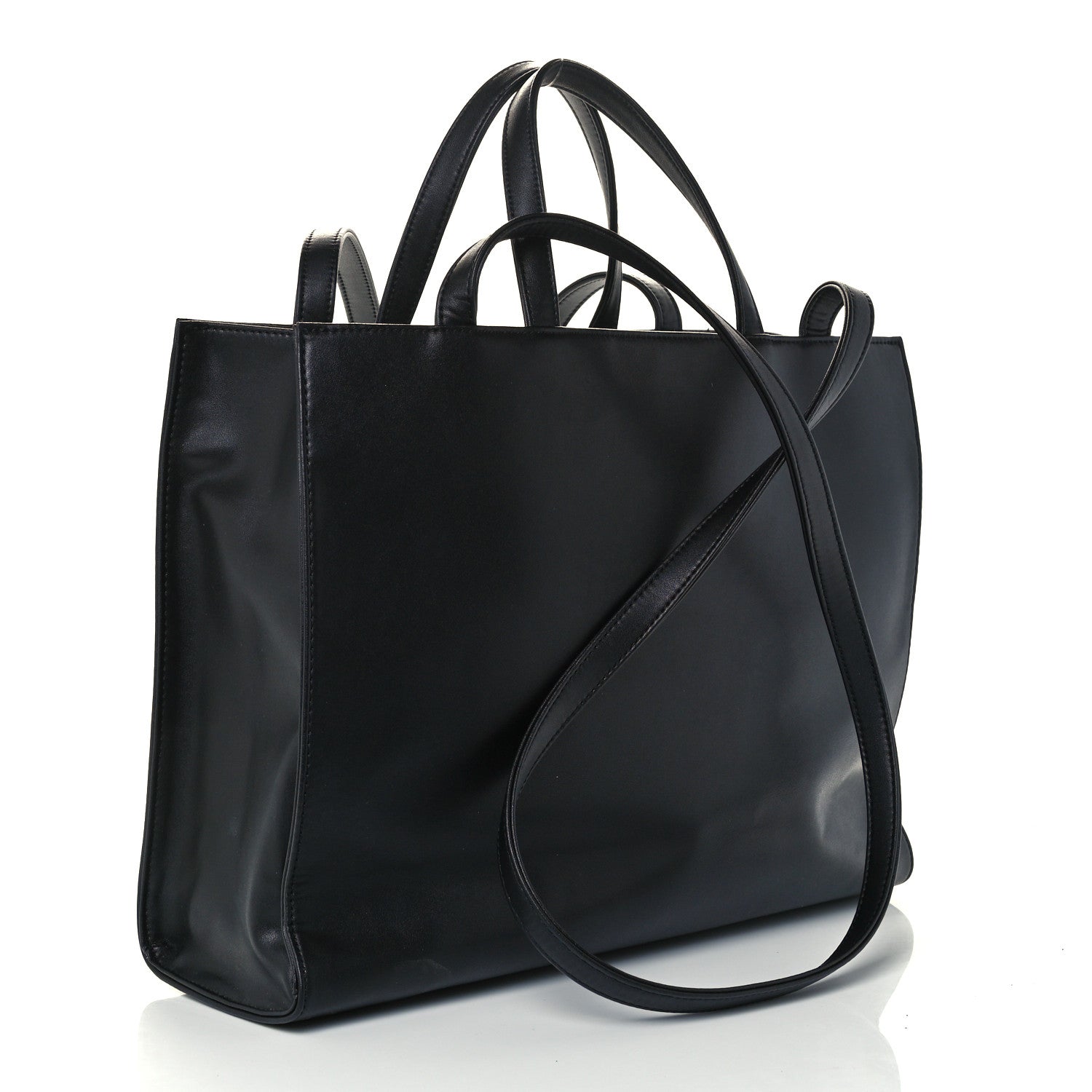 Telfar Vegan Leather Medium Shopping Bag Black 3 of 11