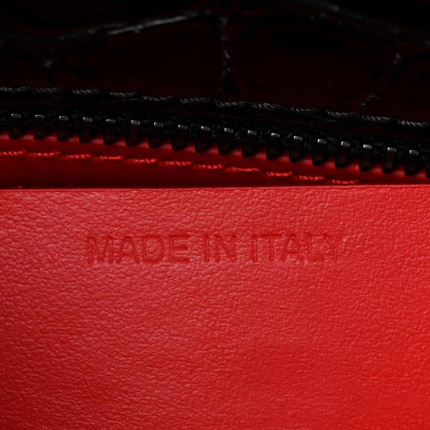 Calfskin Crocodile Embossed Studded Medium Paloma S Black