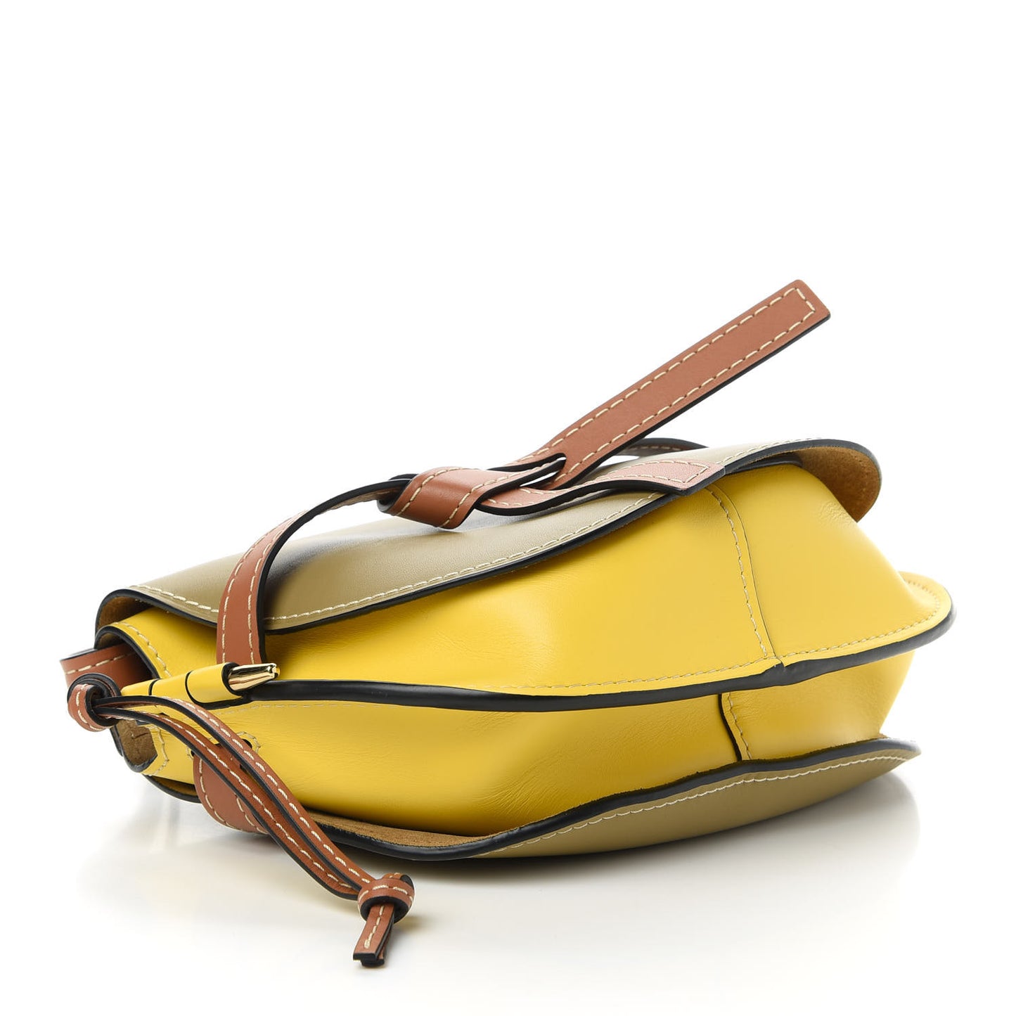 Calfskin Small Gate Crossbody Bag Mocca Yellow Pecan