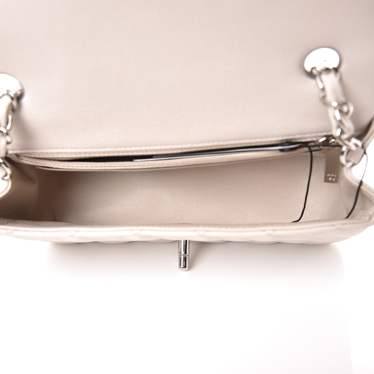 Caviar Quilted Mini Rectangular Flap Ivory
