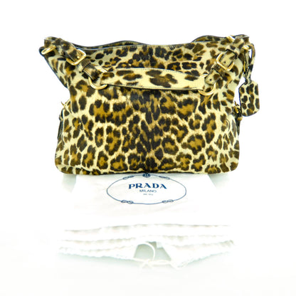 Prada Calf Hair Leopard Print Shoulder Bag 4 of 14