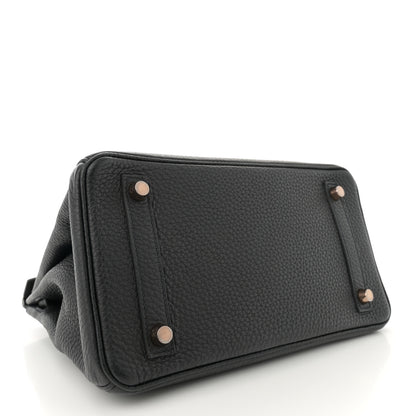 Hermes Taurillon Clemence Birkin 25 Etain Black 4 of 13