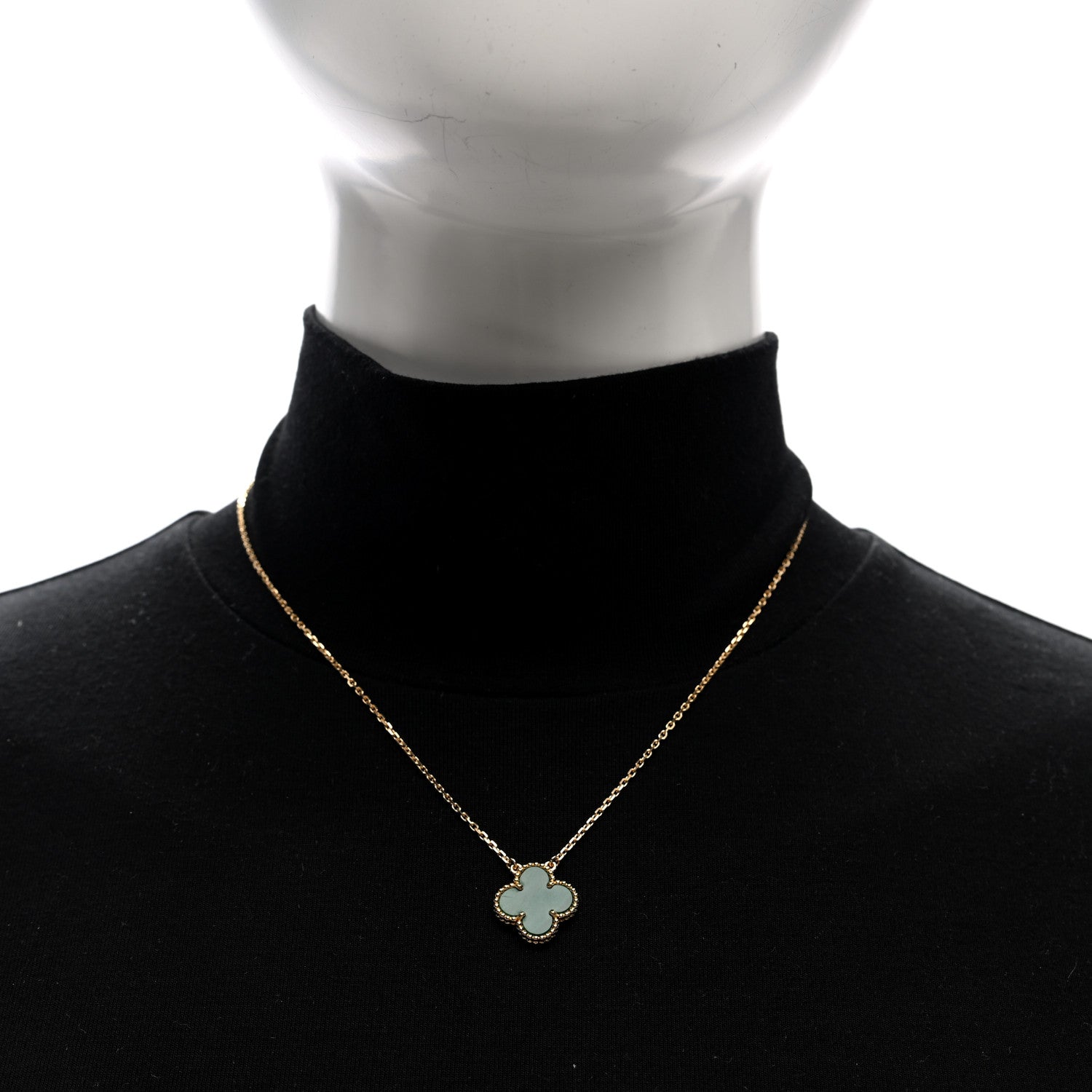 Van Cleef & Arpels 18K Yellow Gold Malachite Vintage Alhambra Pendant Necklace 3 of 4